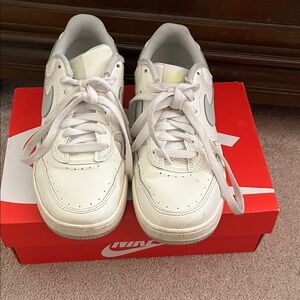 Nike Kids White and Silver Sneakers